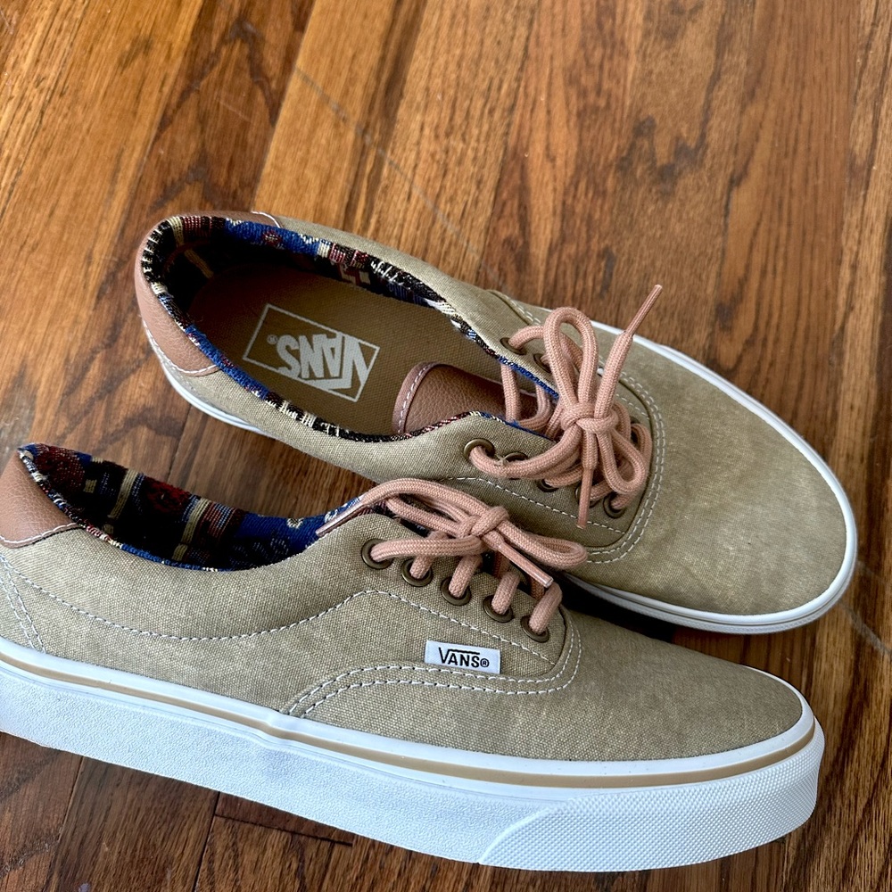 Never Worn Vans Canvas Khaki Sneakers